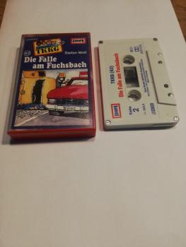 TKKG Folge 63 Die Falle am Fuchsbach 4-fach Silber geschraubt Weiß mit Blau Roten Druck 514323.3 Europa